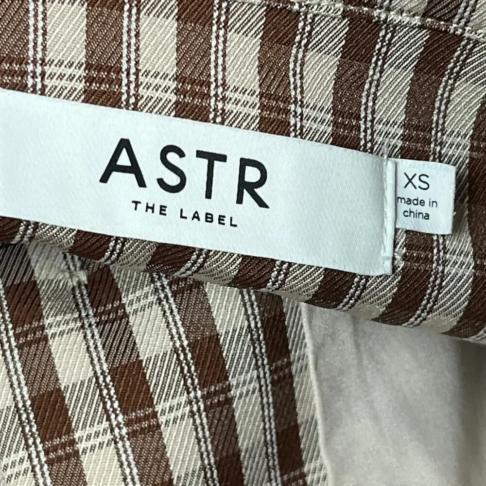 ASTR The Label Jesse Plaid Cropped Jacket Ecru Plaid/Gingham Women's XS